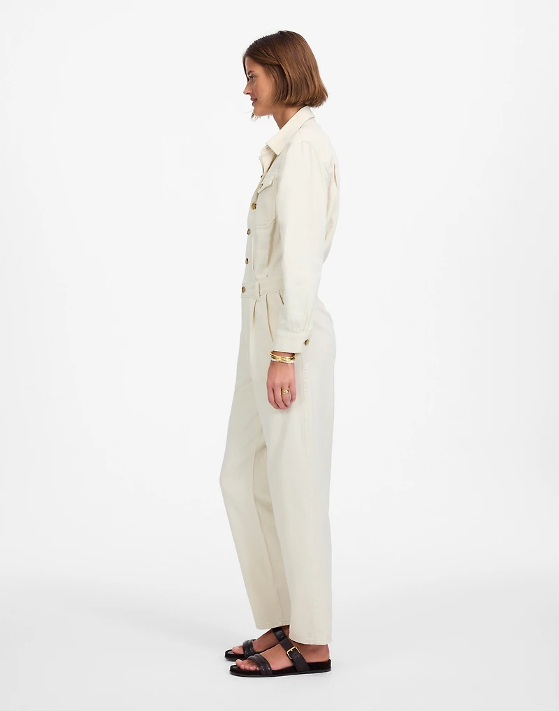 Denim Pleated Barrel-Leg Jumpsuit Vintage Canvas | Madewell