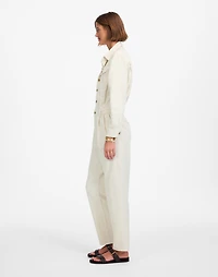Denim Pleated Barrel-Leg Jumpsuit in Vintage Canvas | Madewell