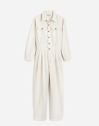 Denim Pleated Barrel-Leg Jumpsuit in Vintage Canvas | Madewell