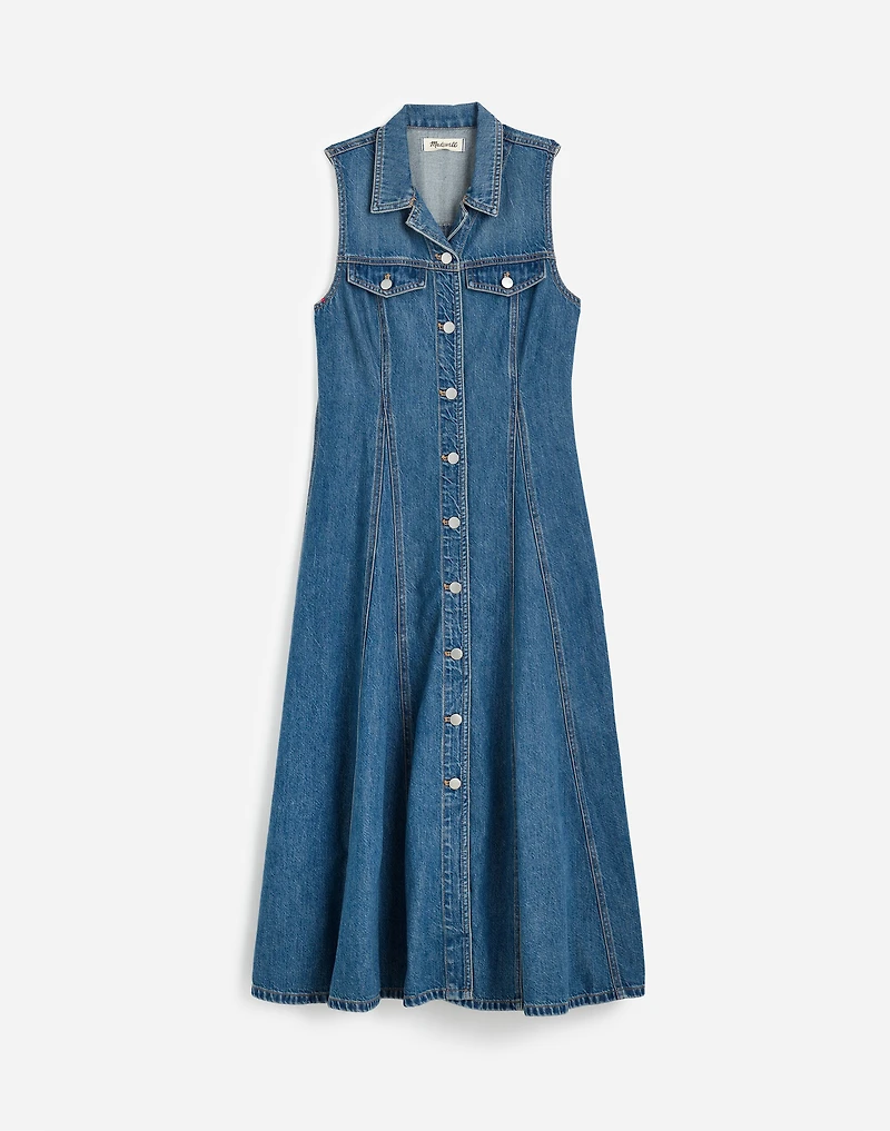 Pleated Midi Shirtdress Billings Wash: Airy Denim Edition | Madewell