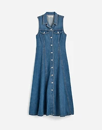 Pleated Midi Shirtdress Billings Wash: Airy Denim Edition | Madewell