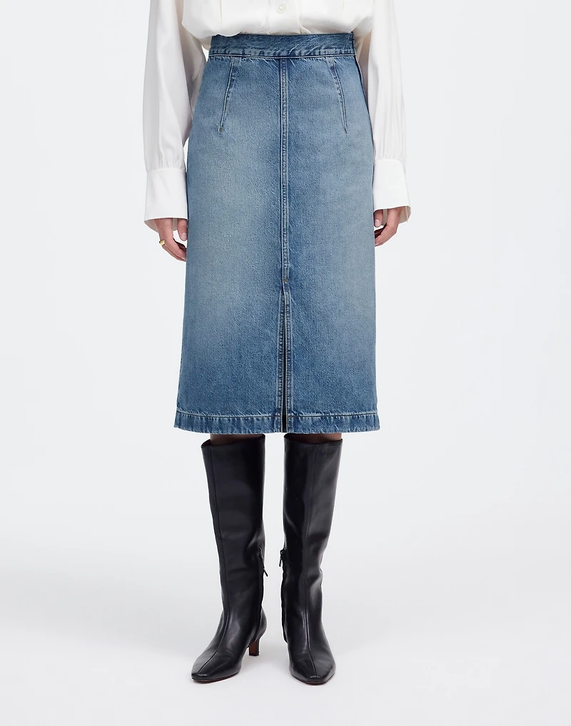Denim Midi Pencil Skirt in Billings Wash | Madewell