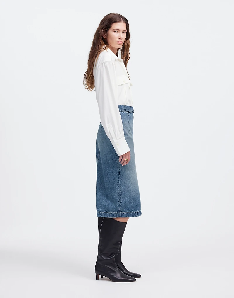 Denim Midi Pencil Skirt in Billings Wash | Madewell