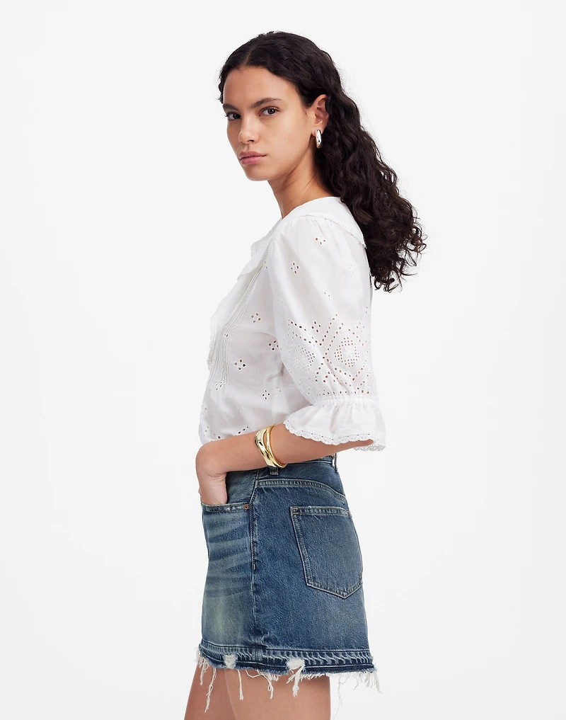 Postage-Stamp Denim Mini Skirt Croswell Wash | Madewell