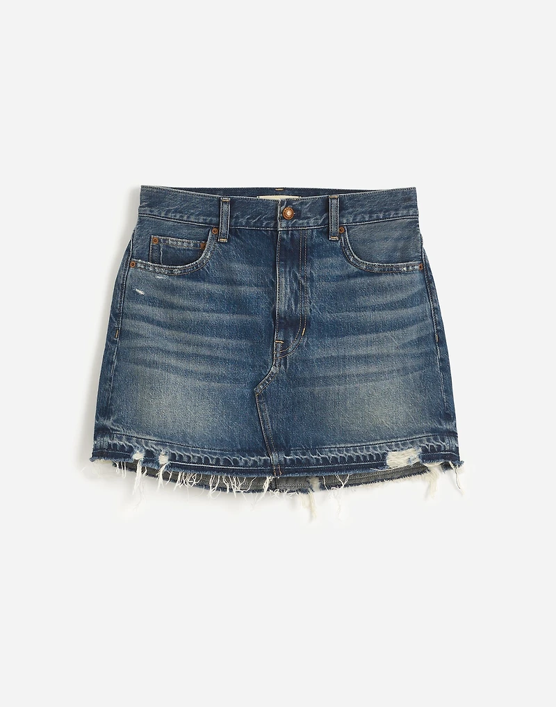 Postage-Stamp Denim Mini Skirt Croswell Wash | Madewell