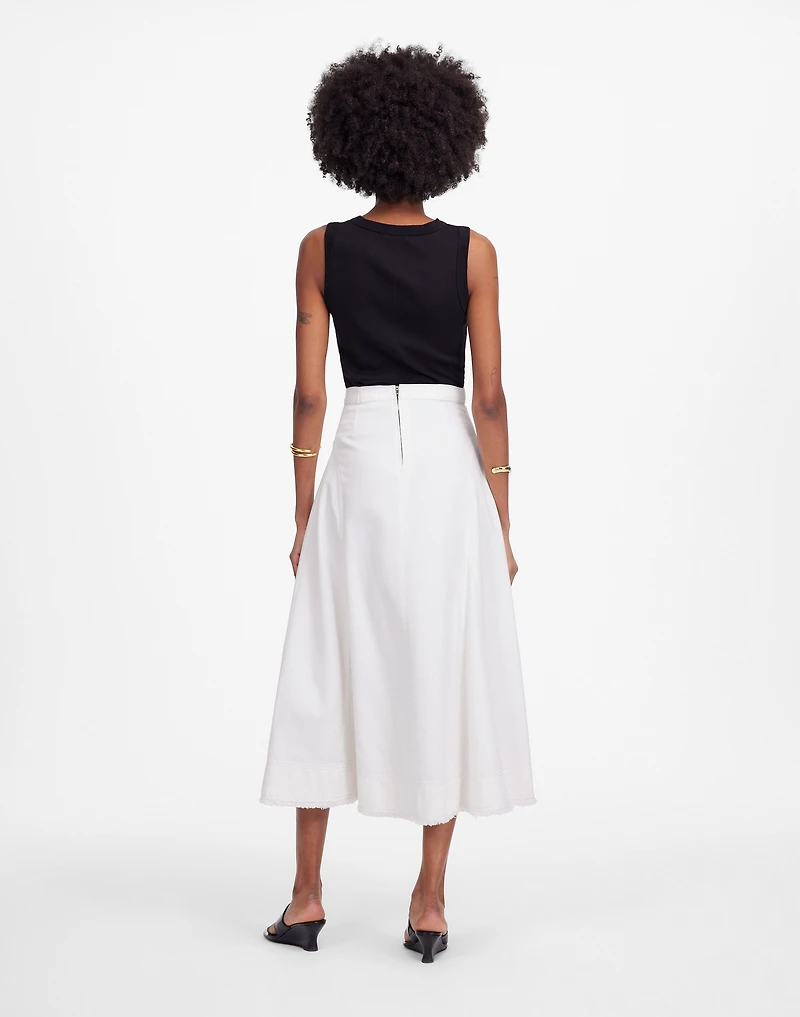 Fluted Midi Skirt in Tile White | Madewell