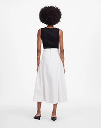 Fluted Midi Skirt in Tile White | Madewell