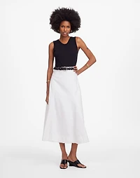 Fluted Midi Skirt in Tile White | Madewell