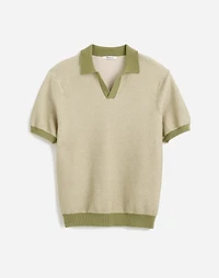 Honeycomb Stitch Johnny-Collar Sweater Polo | Madewell