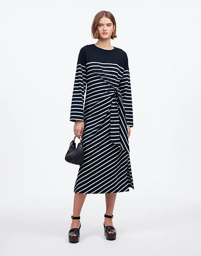 Side-Tie Knit Maxi Dress Stripe | Madewell