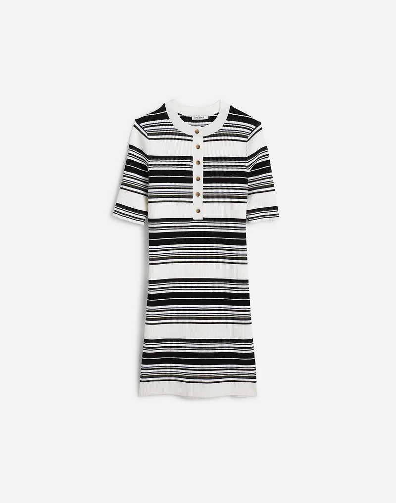 Henley Sweater Mini Dress in Stripe | Madewell