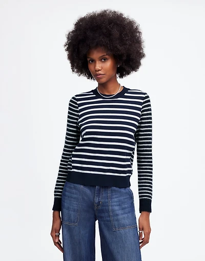 Mixed-Yarn Striped Sweater | Madewell