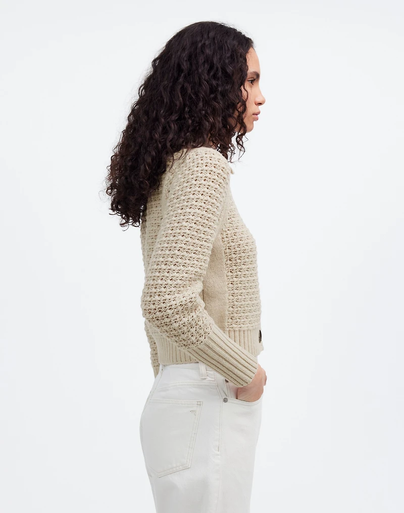 Scalloped Merino Wool-Blend Cardigan | Madewell