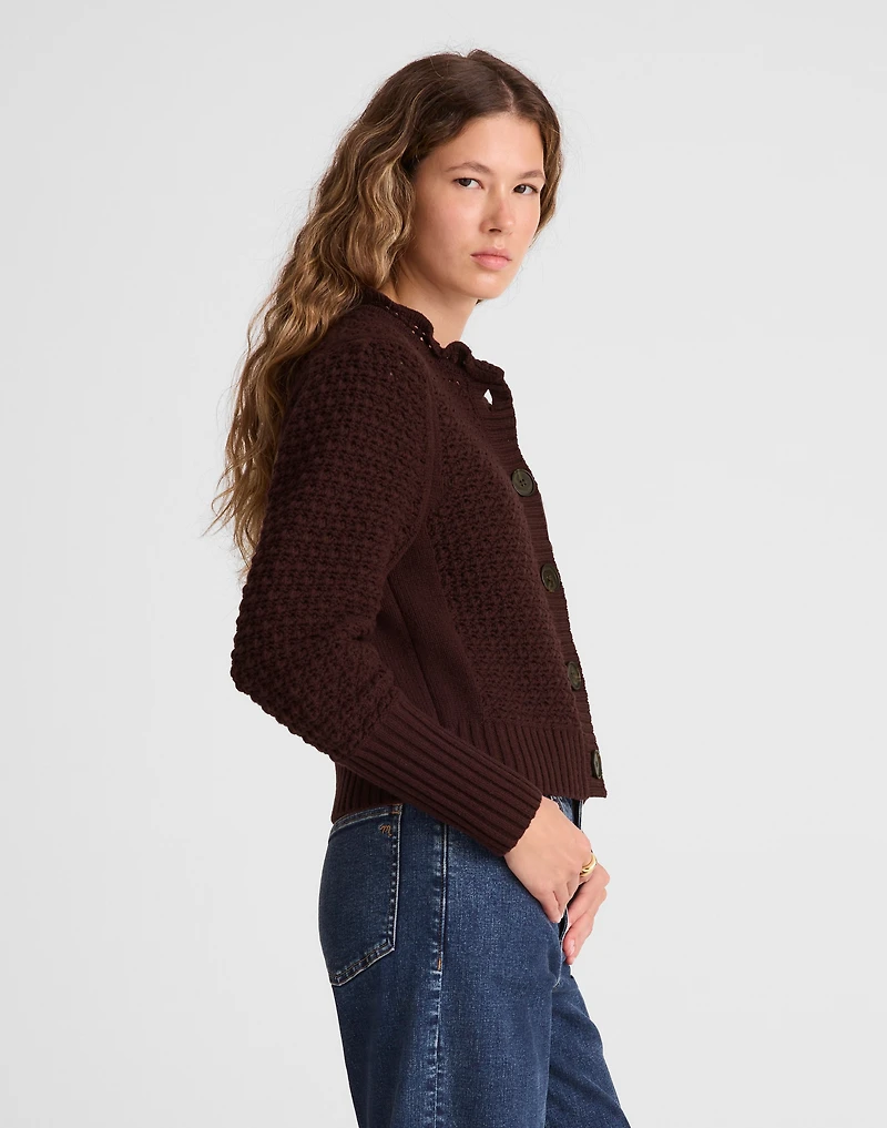 Scalloped Merino Wool-Blend Cardigan | Madewell
