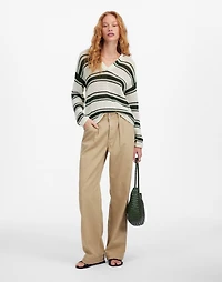 Open-Stitch Johnny Collar Sweater | Madewell