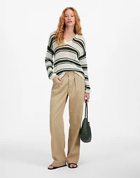 Open-Stitch Johnny Collar Sweater | Madewell