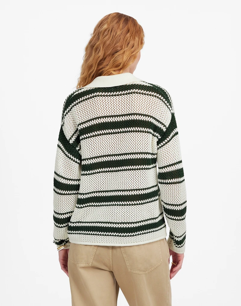 Open-Stitch Johnny Collar Sweater | Madewell