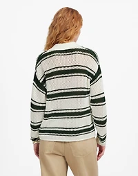 Open-Stitch Johnny Collar Sweater | Madewell
