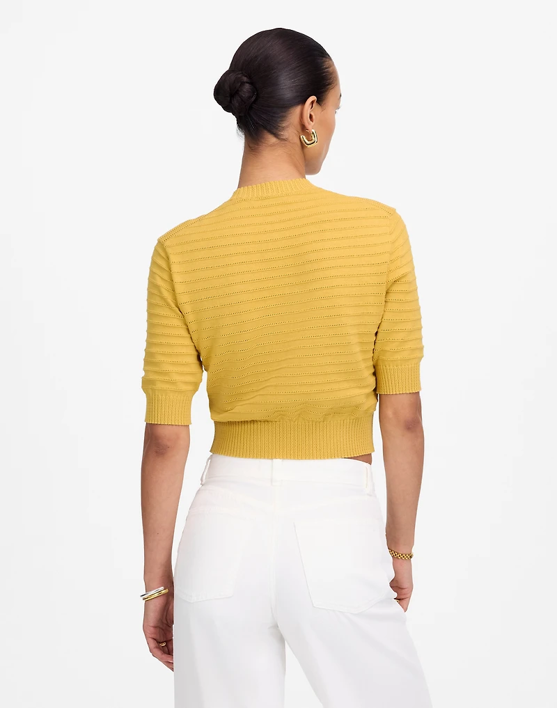 Textural-Stitch Cotton Sweater | Madewell