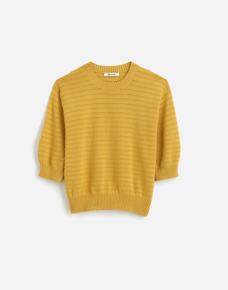 Textural-Stitch Cotton Sweater | Madewell