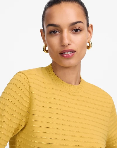 Textural-Stitch Cotton Sweater | Madewell