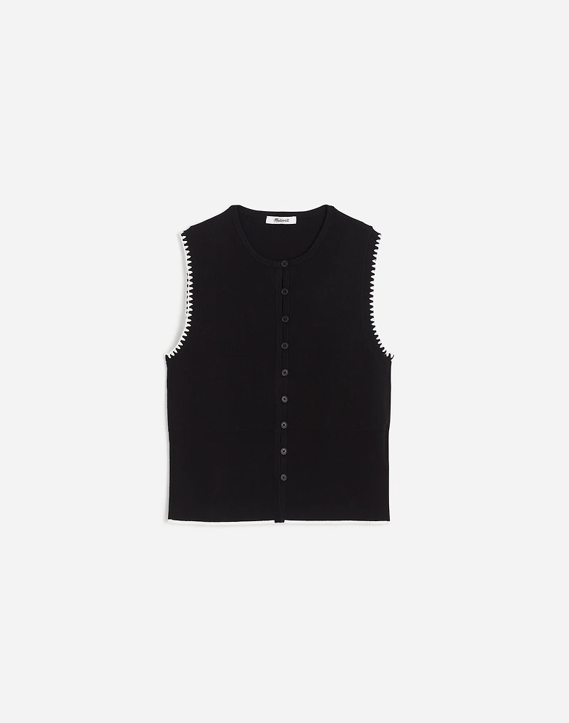 Blanket-Stitch Crewneck Sweater Tank | Madewell