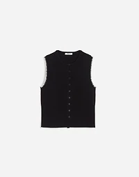 Blanket-Stitch Crewneck Sweater Tank | Madewell