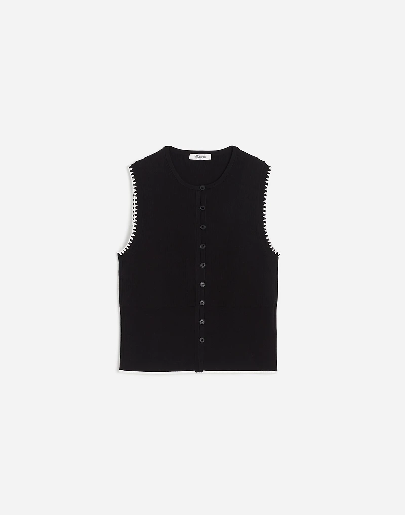 Blanket-Stitch Crewneck Sweater Tank | Madewell