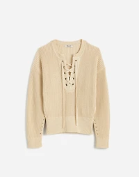 Ribbed Lace-Up Sweater | Madewell