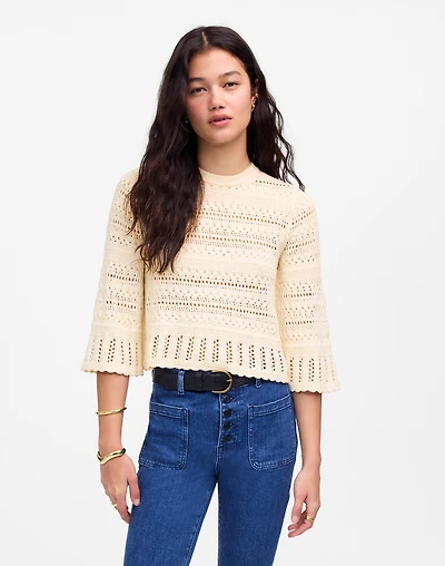 Scalloped-Trim Sweater Tee | Madewell