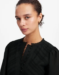 Eyelet Flutter Sleeve Mini Dress in Cotton | Madewell