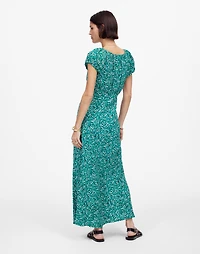 Ruched Scoopneck Midi Dress Floral | Madewell