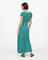 Ruched Scoopneck Midi Dress in Floral | Madewell