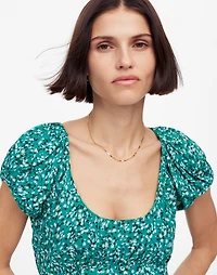 Ruched Scoopneck Midi Dress in Floral | Madewell