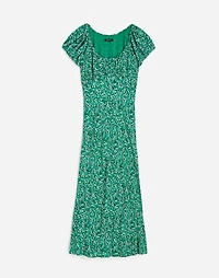 Ruched Scoopneck Midi Dress Floral | Madewell