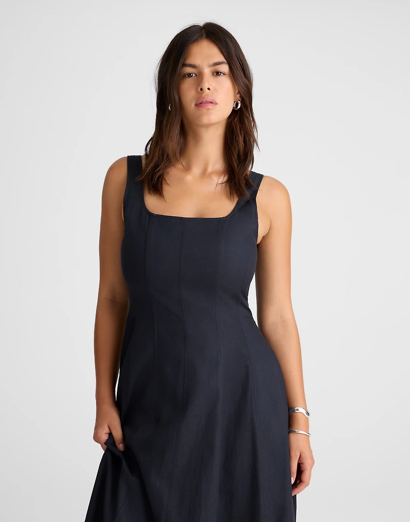 Seamed Squareneck Midi Dress | Madewell