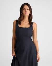 Seamed Squareneck Midi Dress | Madewell