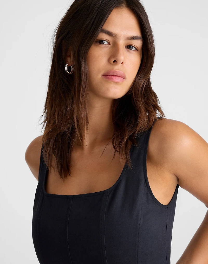 Seamed Squareneck Midi Dress | Madewell