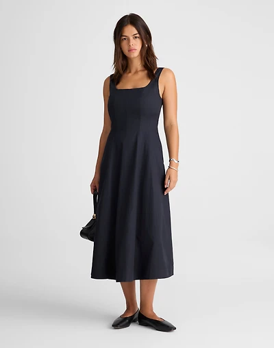 Seamed Squareneck Midi Dress | Madewell