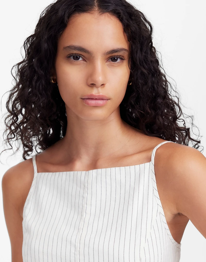 Sleeveless Square-Neck Pleated Romper | Madewell