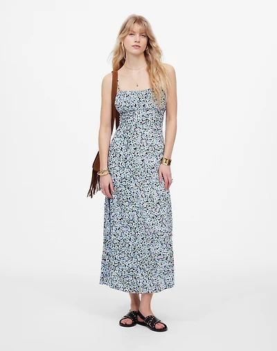 Ruched Sweetheart Sleeveless Midi Dress in Floral | Madewell