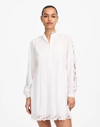 Pintucked Eyelet Mini Dress | Madewell
