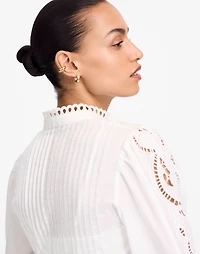 Pintucked Eyelet Mini Dress | Madewell