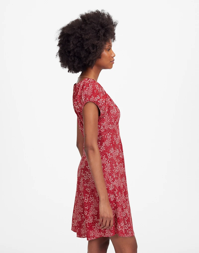 Ruched Scoopneck Mini Dress Floral | Madewell