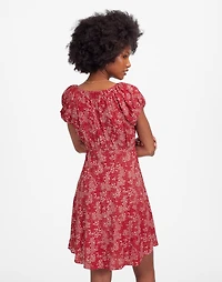 Ruched Scoopneck Mini Dress Floral | Madewell
