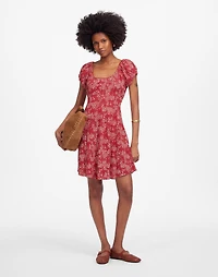 Ruched Scoopneck Mini Dress in Floral | Madewell
