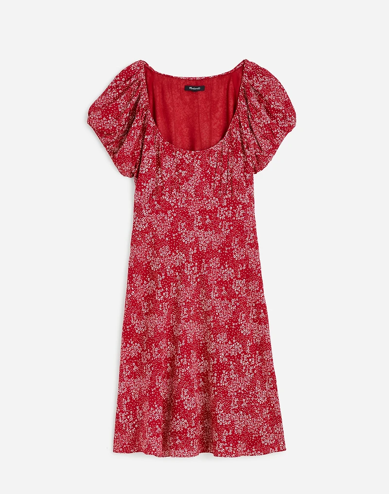 Ruched Scoopneck Mini Dress Floral | Madewell