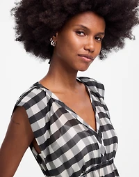 Sheer V-Neck Dolman Maxi Dress Gingham | Madewell