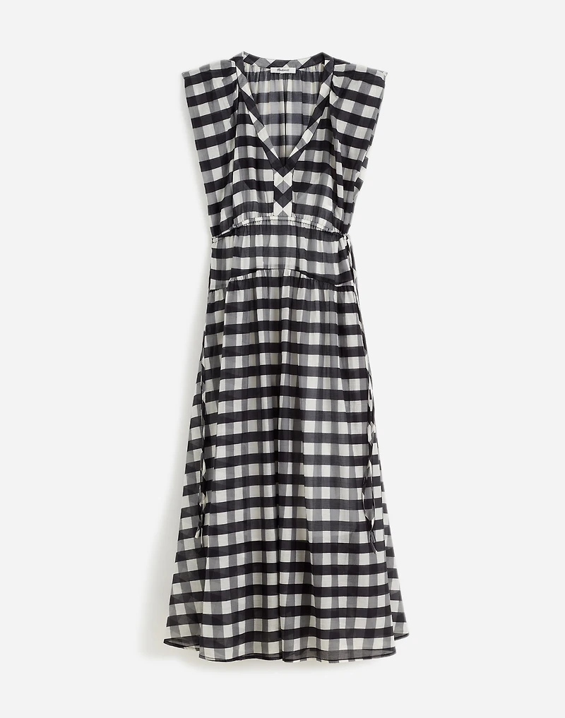 Sheer V-Neck Dolman Maxi Dress Gingham | Madewell