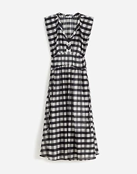 Sheer V-Neck Dolman Maxi Dress Gingham | Madewell